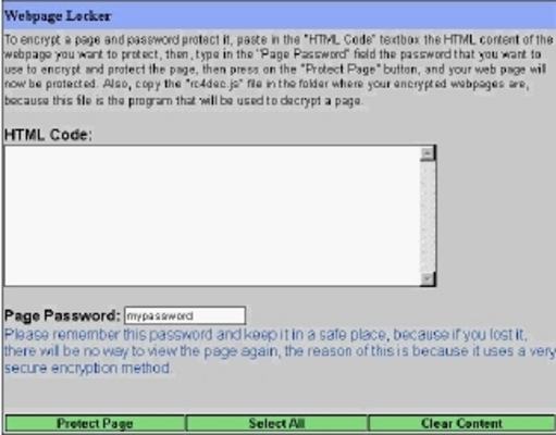 Product picture Webpage Locker Lock And Protect 