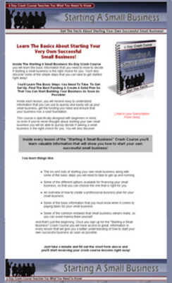 Product picture Starting A Small Business